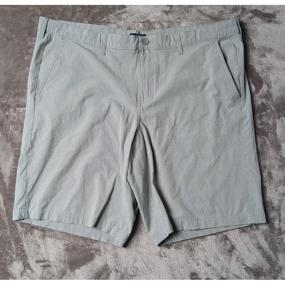George Chino Shorts Men's 44 Gray Flat Front Casual Pockets 9" Inseam